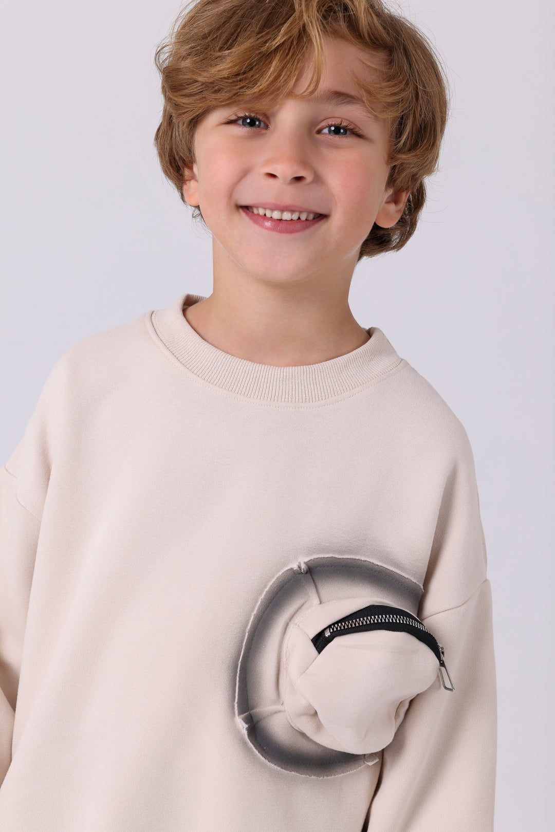Fun Circular Zip Detail Sweatshirt