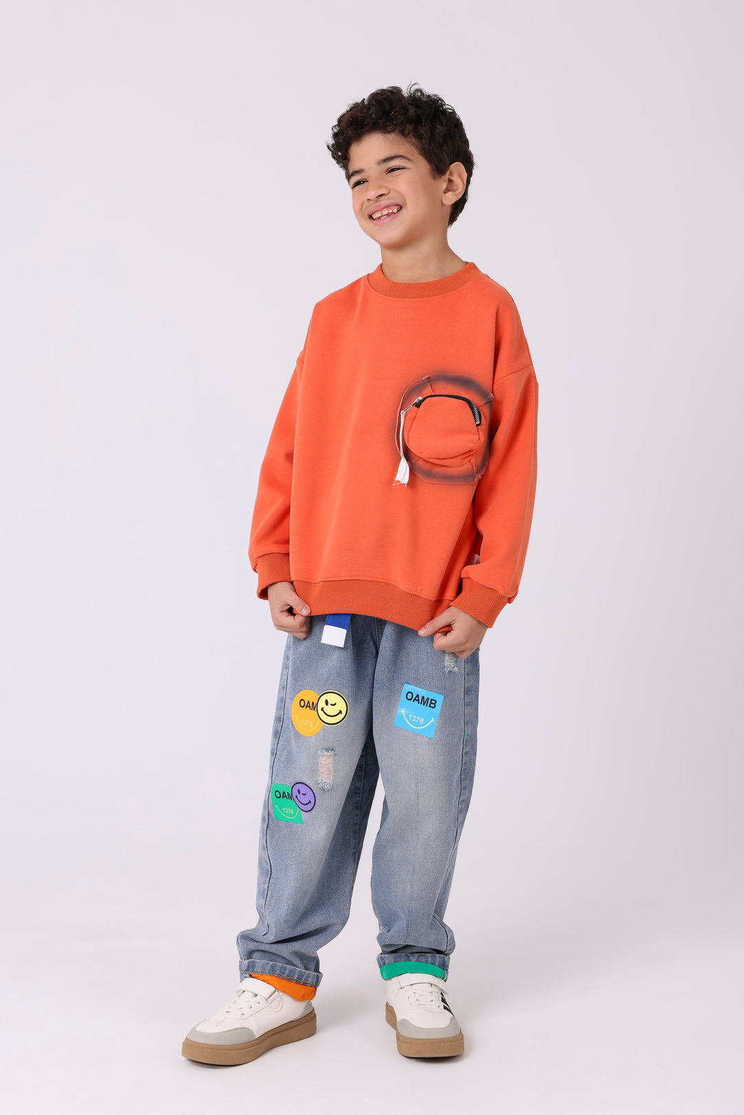 Fun Circular Zip Detail Sweatshirt