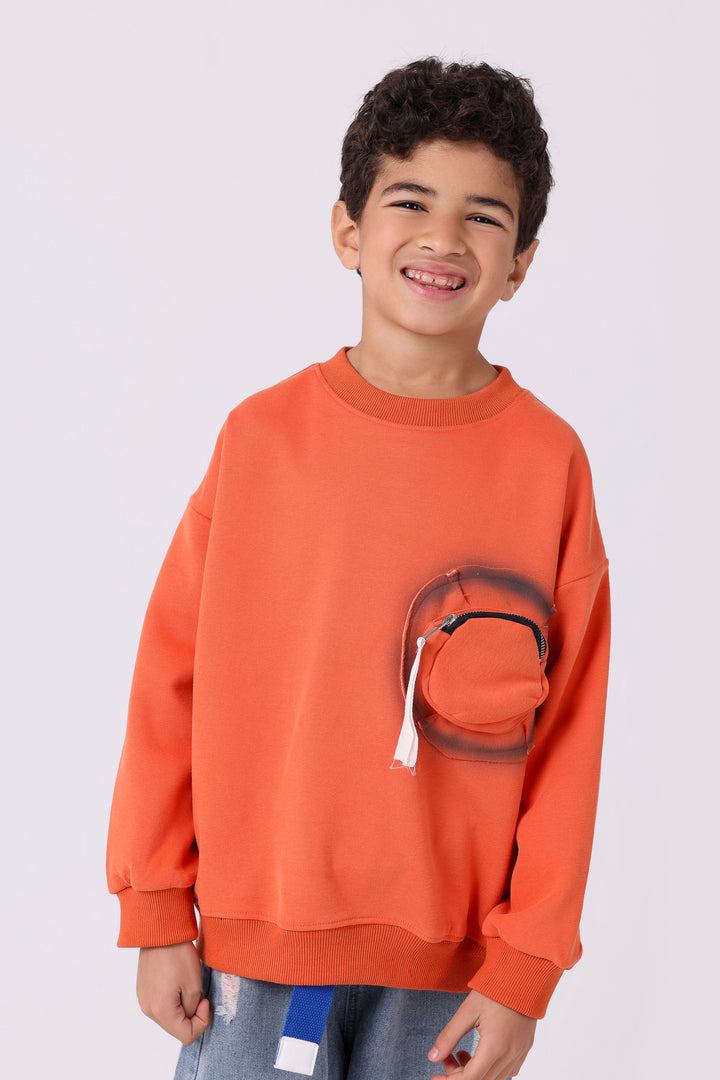 Fun Circular Zip Detail Sweatshirt