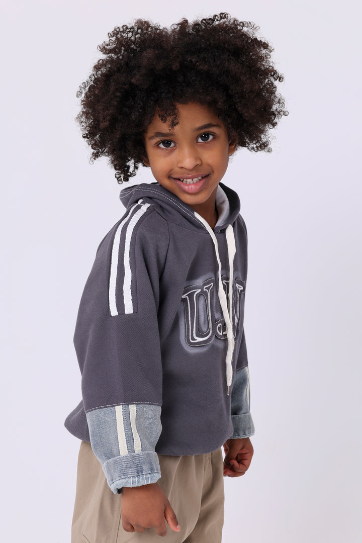 Classic Collegiate Lettered Graphic Hoodie