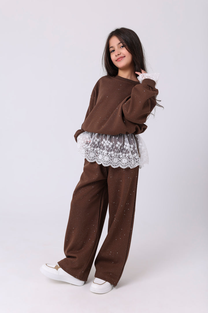 Sparkly Floral Lace Hem Set