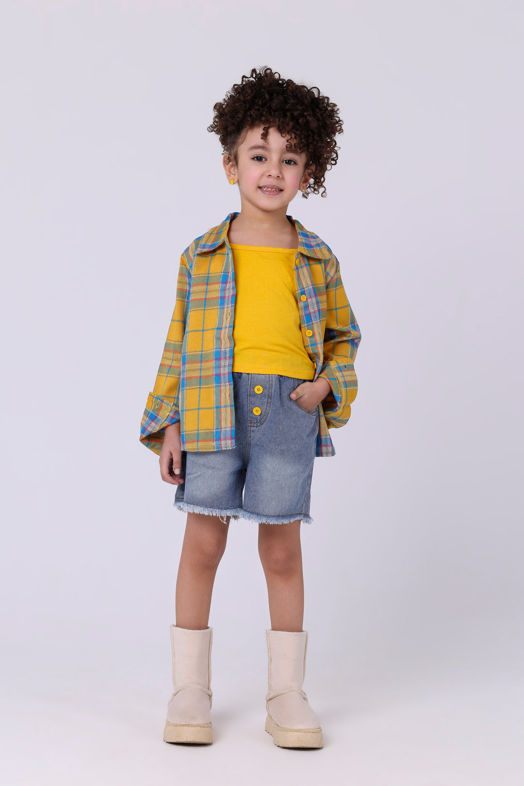 Sunny Plaid Shirt Denim Duo