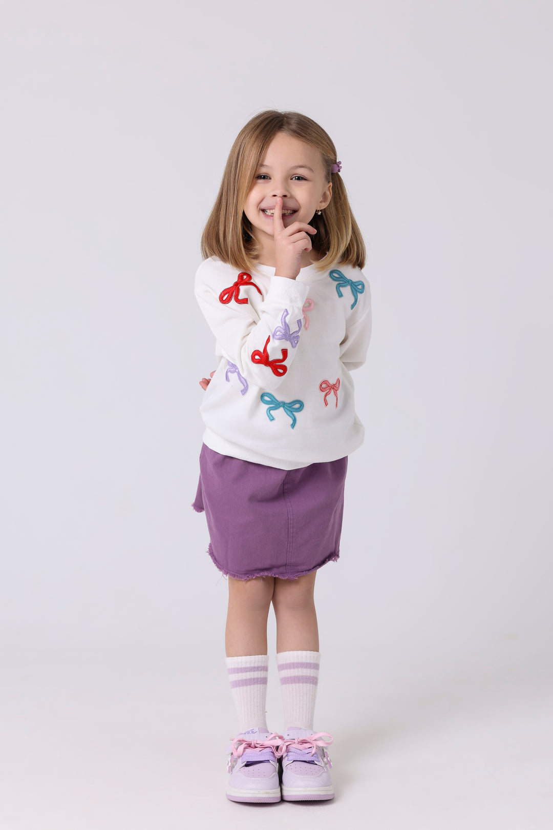 Charming Bow Accent Skirt Set