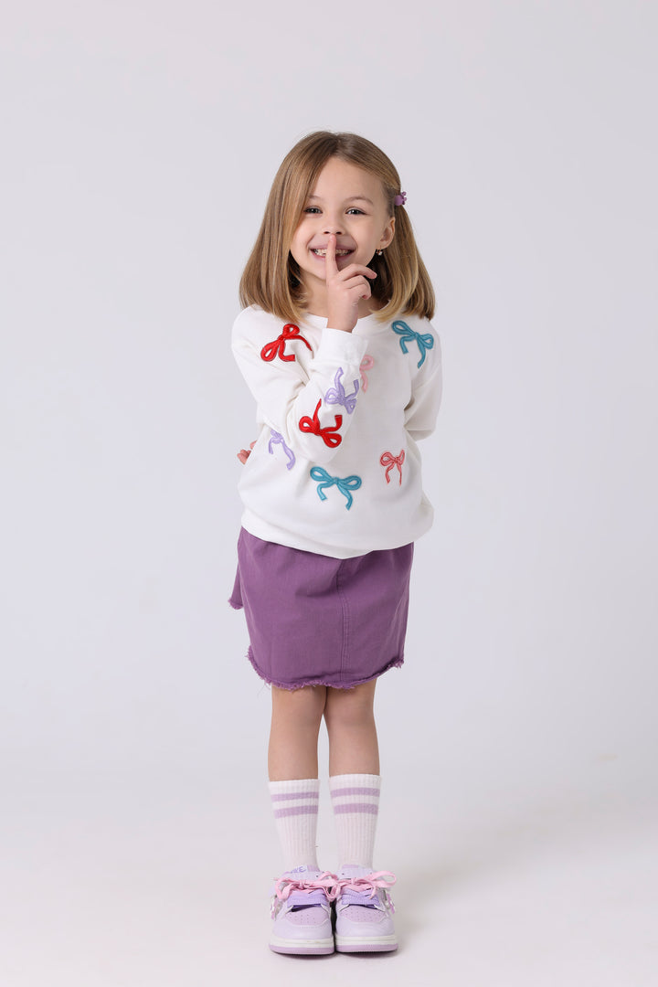 Charming Bow Accent Skirt Set