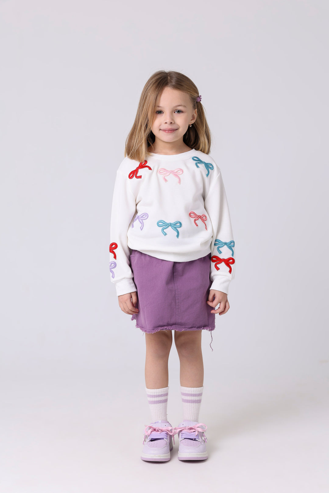 Charming Bow Accent Skirt Set