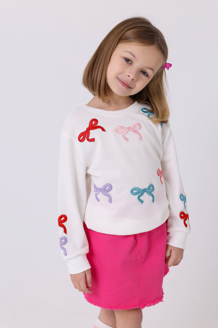 Charming Bow Accent Skirt Set