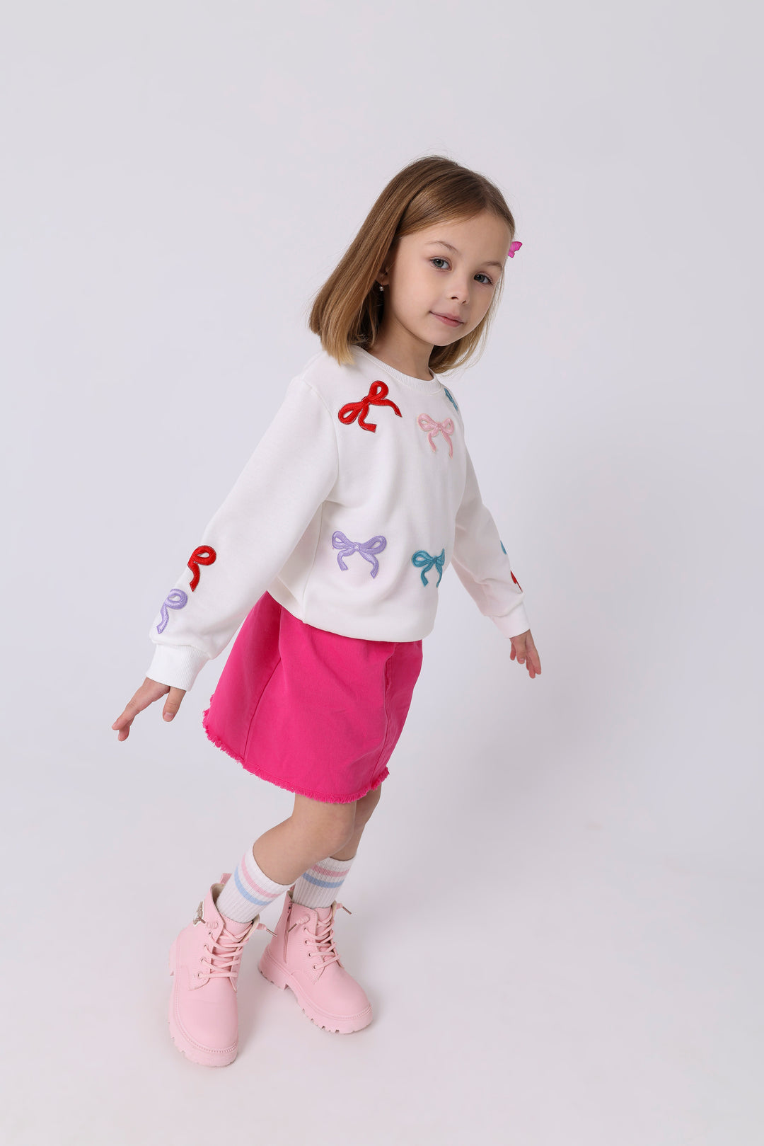 Charming Bow Accent Skirt Set