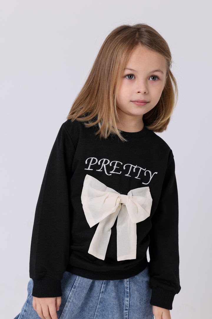 Sweet Oversized Bow Denim Duo