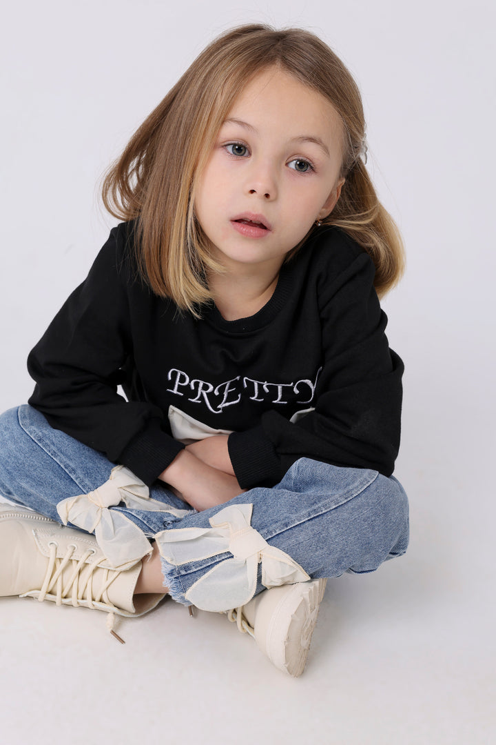 Sweet Oversized Bow Denim Duo