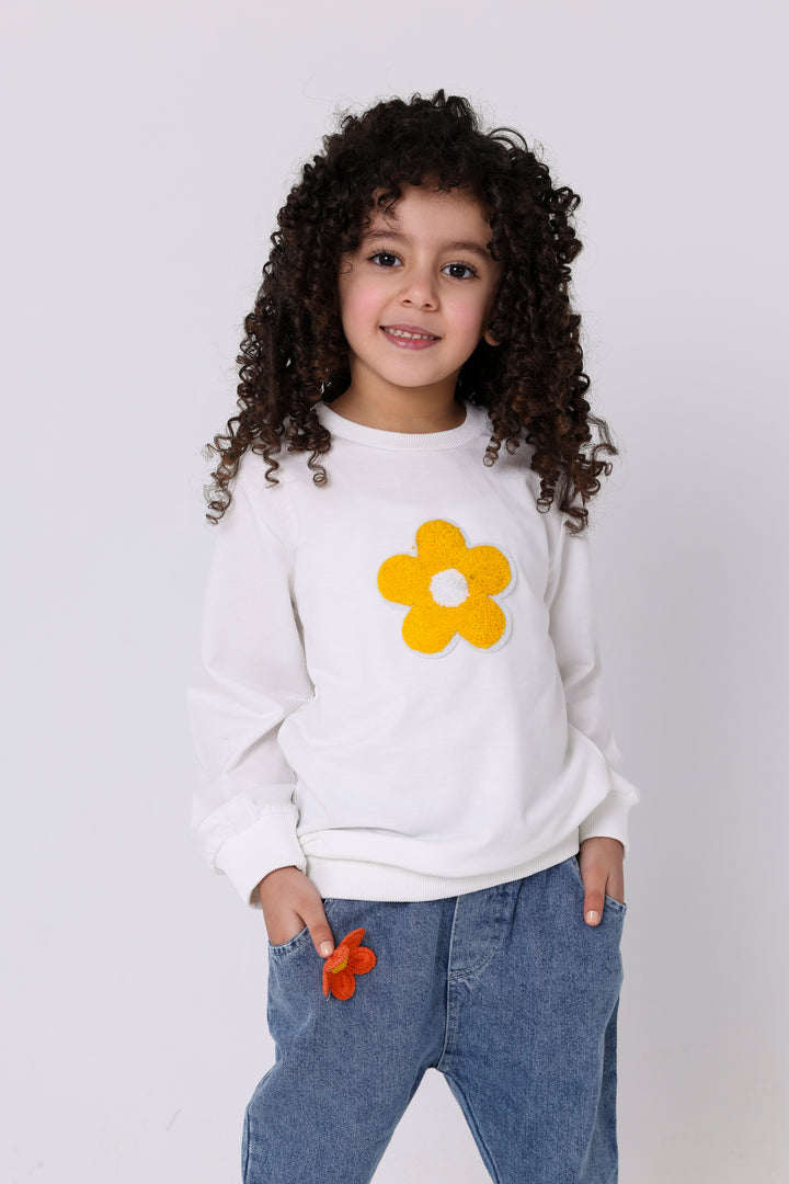 Happy Floral Patch Flare Jeans