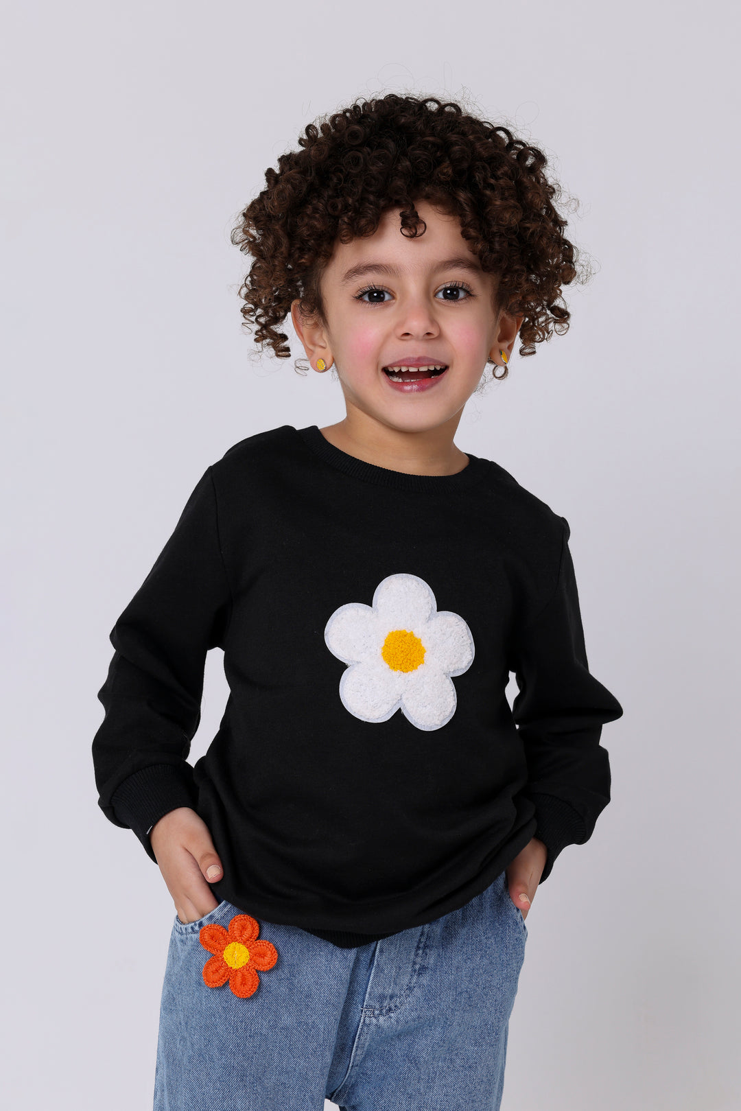 Happy Floral Patch Flare Jeans