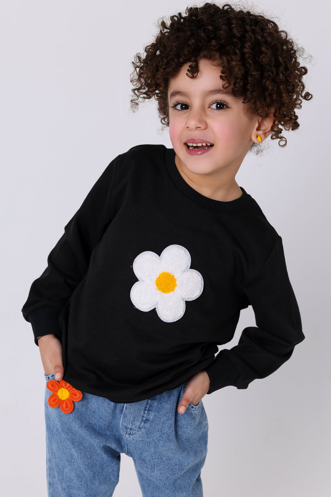 Happy Floral Patch Flare Jeans