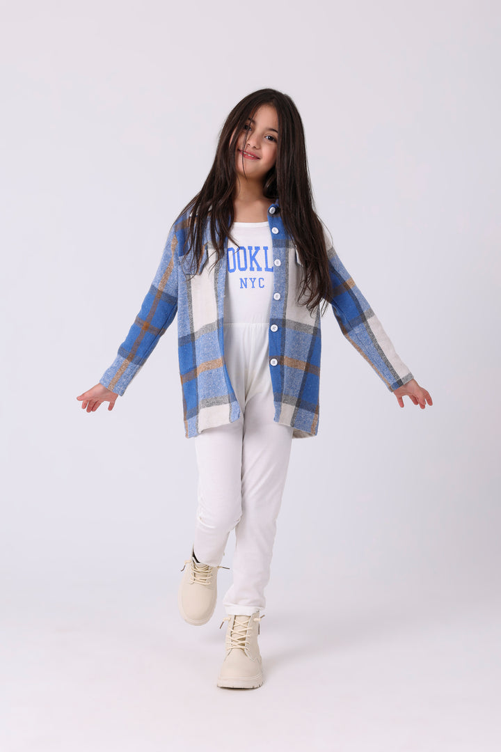 Cozy Plaid Button-Up Romper Pair