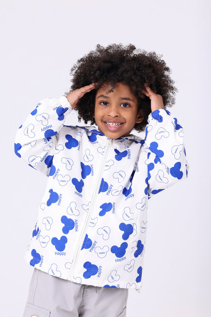 Joyful Iconic Mouse Print Windbreaker