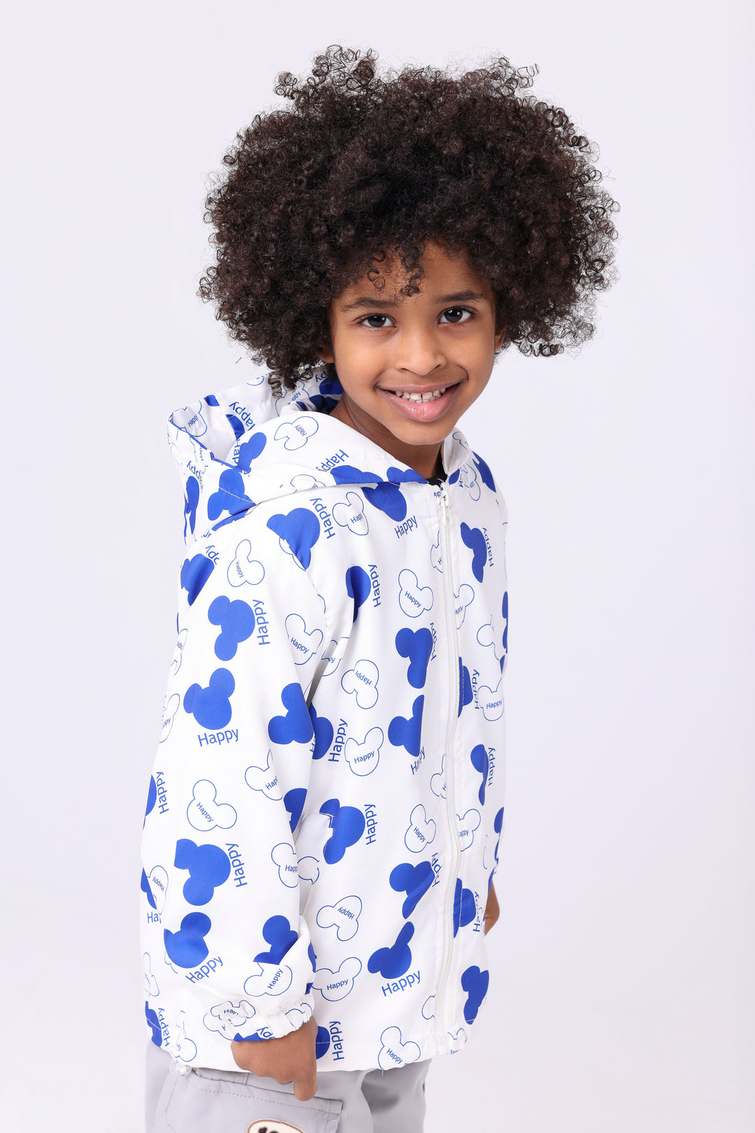 Joyful Iconic Mouse Print Windbreaker